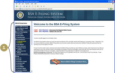 BSA E-Filing Home Page